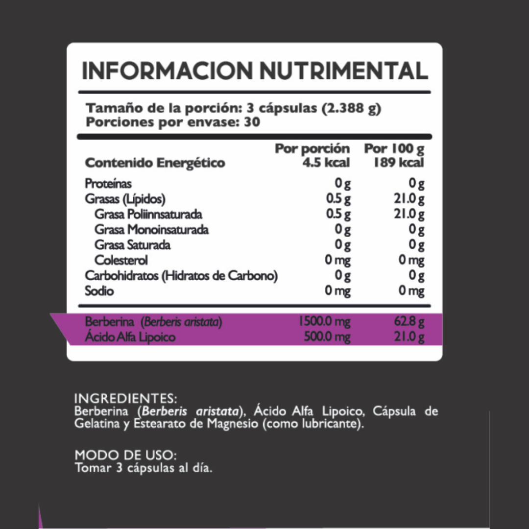 Alfa Berberina - 1,500mg de berberina